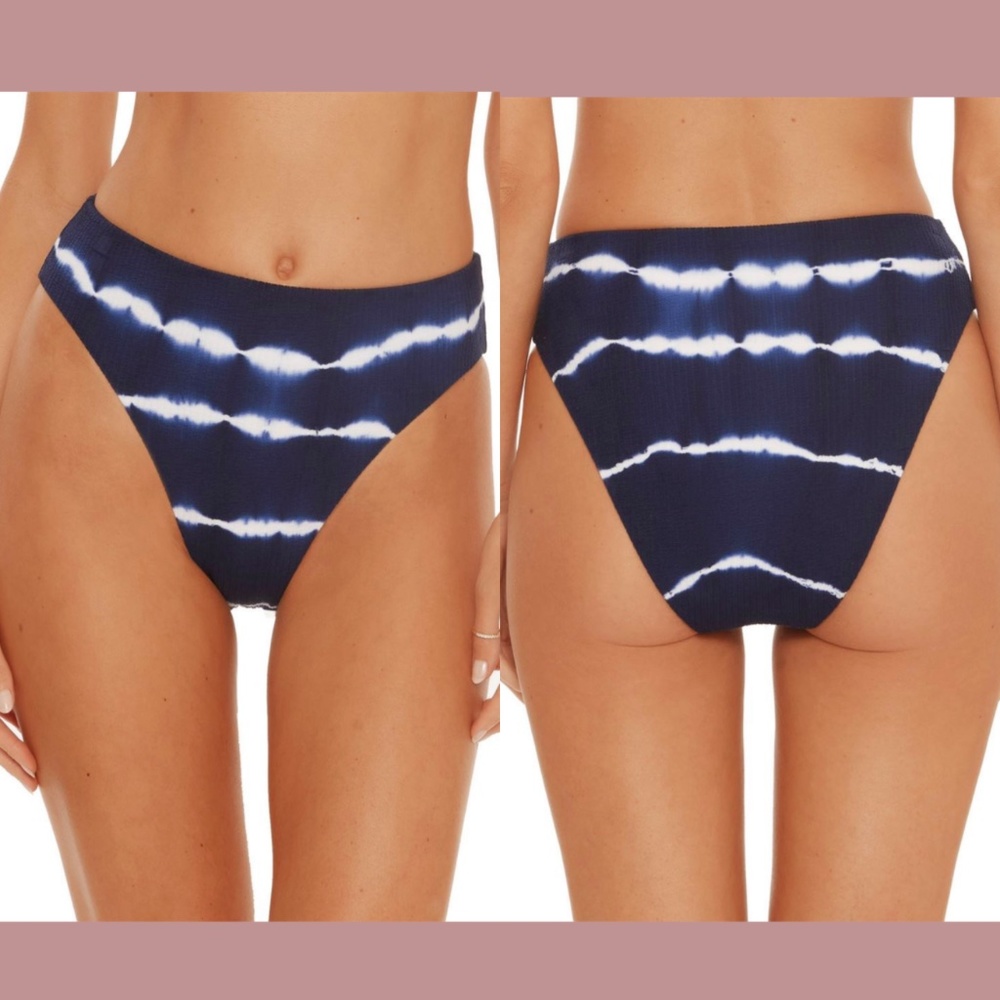 NEW Becca [ Small ] Danielle Iconic High Waist Bikini‎ Bottoms Marina Blue
